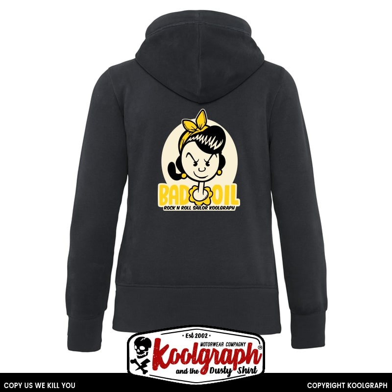 une veste capuche kustom kulture rockabilly tshirt femme koolgraph  Lucky Olive Bad Oil