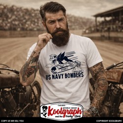 tshirt koolgraph kustom kulture rockabilly cafe race hot rod navy cat