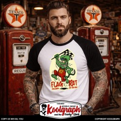 tshirt baseball koolgraph kustom kulture rockabilly cafe race hot rod rat fink cacing flag