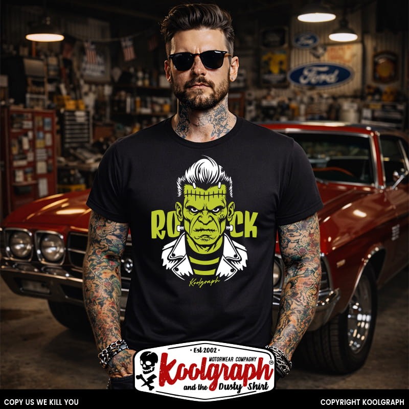 tshirt koolgraph kustom kulture rockabilly cafe race hot rod frankenstein garage