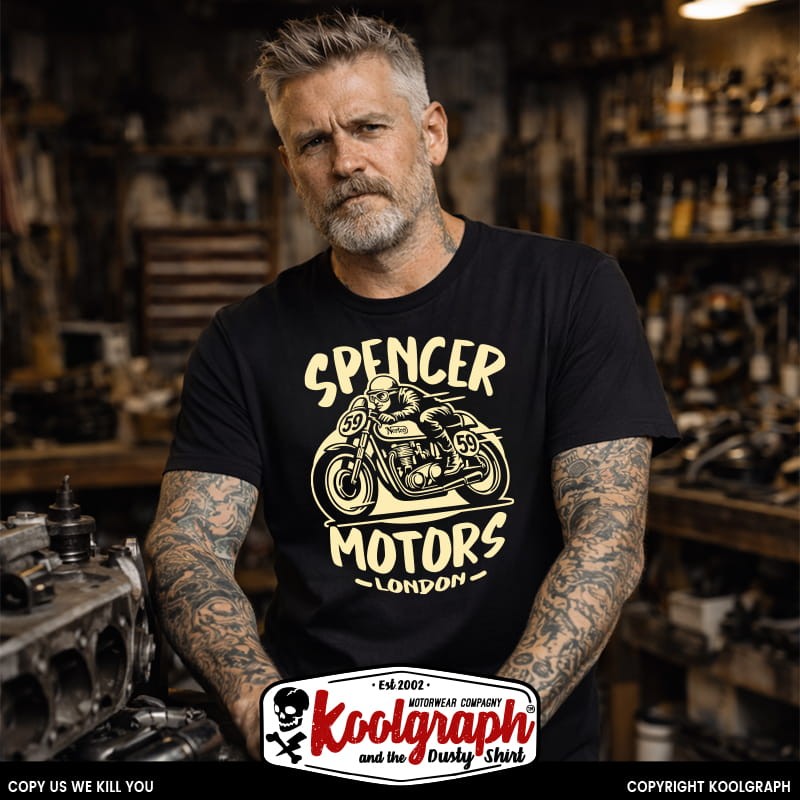 tshirt koolgraph kustom kulture rockabilly cafe race hot rod Moto anglaise norton spencer london