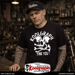 tshirt koolgraph kustom kulture rockabilly cafe race hot rod skull Rat Fink