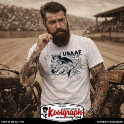tshirt koolgraph kustom kulture rockabilly cafe race hot rod loup usaaf nose art