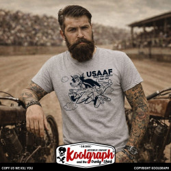 tshirt koolgraph kustom kulture rockabilly cafe race hot rod loup usaaf nose art