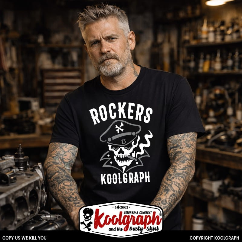 tshirt koolgraph kustom kulture rockabilly cafe race hot rod  rockers skull tatto jerry sailor