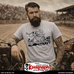 tshirt koolgraph kustom kulture rockabilly cafe race hot rod navy cat mechanic