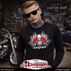 tshirt koolgraph kustom kulture rockabilly cafe race hot rod skull ml