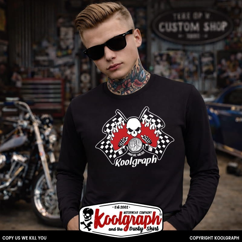tshirt koolgraph kustom kulture rockabilly cafe race hot rod skull ml