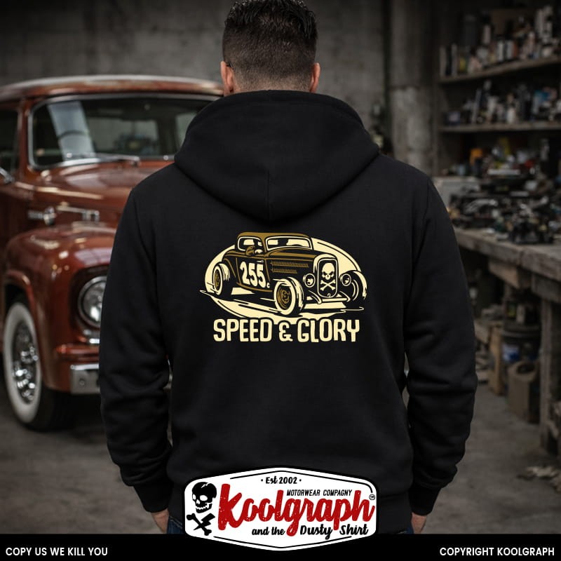 sweat capuche koolgraph kustom kulture rockabilly cafe race hot rod speed and glory