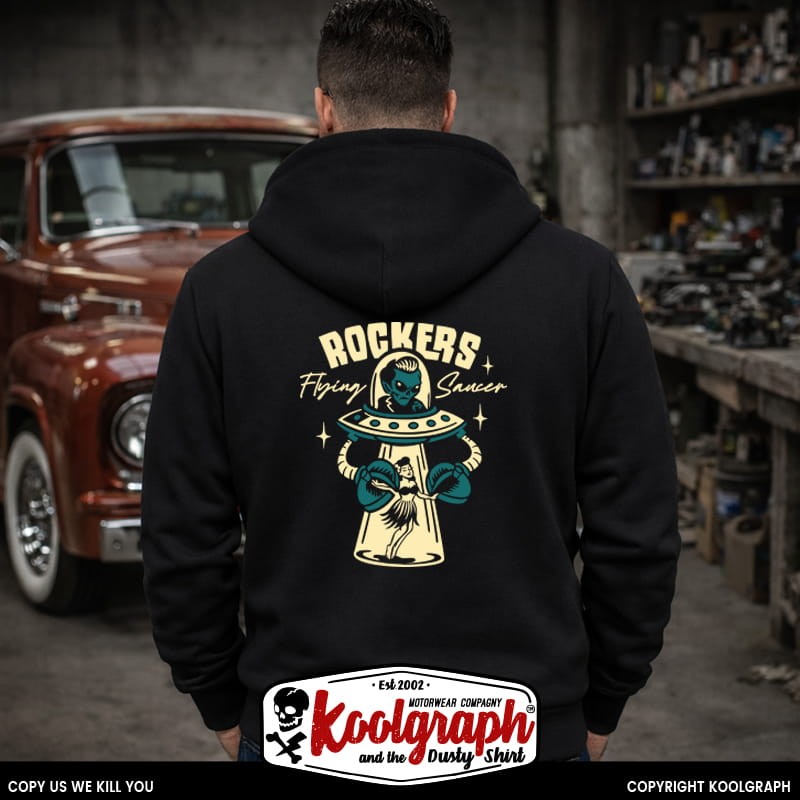 sweat capuche koolgraph kustom kulture rockabilly cafe race hot flying saucer