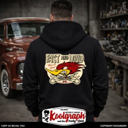 sweat capuche koolgraph kustom kulture rockabilly cafe race hot rod woody wood fucker