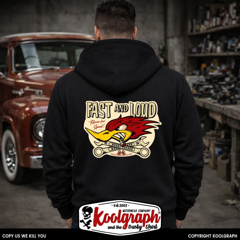 sweat capuche koolgraph kustom kulture rockabilly cafe race hot rod woody wood fucker