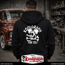 sweat capuche koolgraph kustom kulture rockabilly cafe race hot rod  skull rat fink