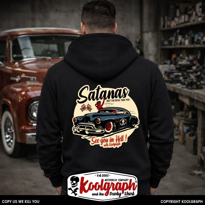sweat capuche koolgraph kustom kulture rockabilly cafe race hot rod devil dragster satanas garage