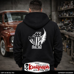 sweat capuche koolgraph kustom kulture rockabilly cafe race hot rod one usa fuck you