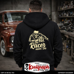 sweat capuche koolgraph kustom kulture rockabilly cafe race hot rod  old racer never die motorcycles