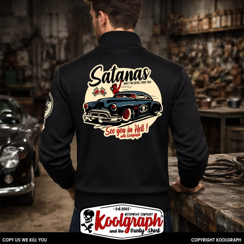 sweat capuche koolgraph kustom kulture rockabilly cafe race hot rod devil dragster stanas devil run