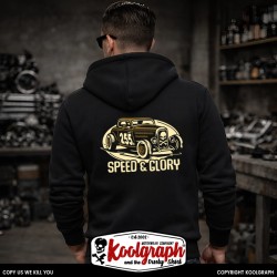 une veste capuche zippée koolgraph kustom kulture rockabilly cafe race hot rod speed