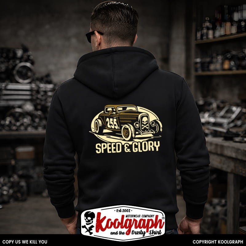 une veste capuche zippée koolgraph kustom kulture rockabilly cafe race hot rod speed