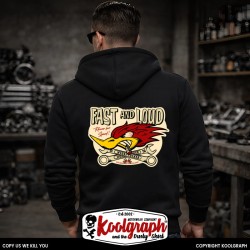 une veste capuche zippée koolgraph kustom kulture rockabilly cafe race hot rod woody wood fucker