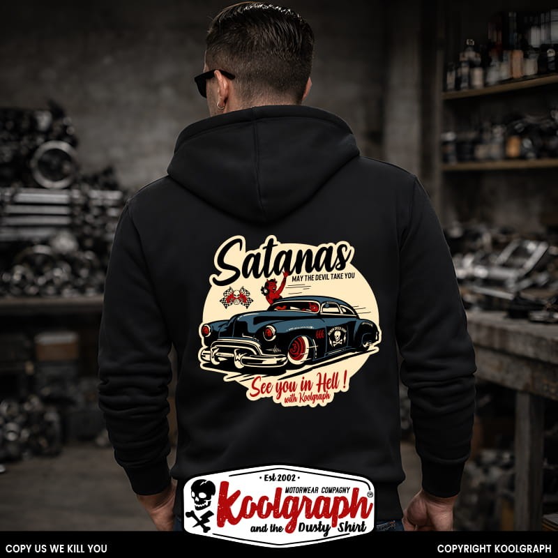 une veste capuche zippée koolgraph kustom kulture rockabilly cafe race hot rod dragster satanas garage
