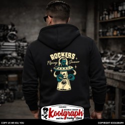 une veste capuche zippée koolgraph kustom kulture rockabilly cafe race hot rod flying saucer