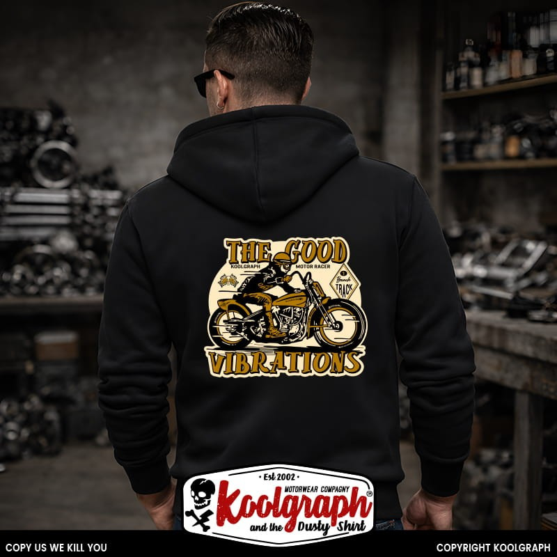 une veste capuche zippée koolgraph kustom kulture rockabilly cafe race hot rod motorcycles harley davidon indian beach race