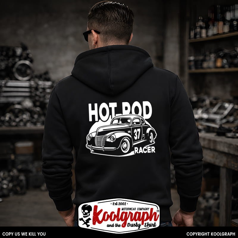 une veste capuche zippée koolgraph kustom kulture rockabilly cafe race hot rod race ford 1940 dragster
