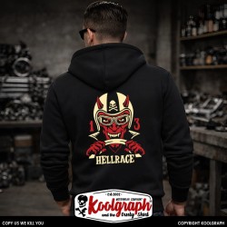 une veste capuche zippée koolgraph kustom kulture rockabilly cafe race legend hell race devil 666