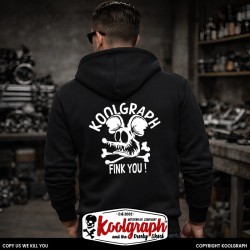 une veste capuche zippée koolgraph kustom kulture rockabilly cafe race hot rod skull rat fink