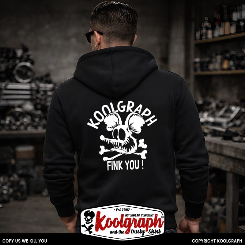 une veste capuche zippée koolgraph kustom kulture rockabilly cafe race hot rod skull rat fink