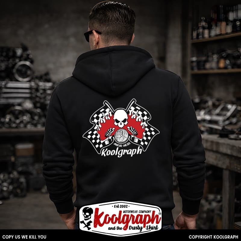 une veste capuche zippée koolgraph kustom kulture rockabilly cafe race hot rod