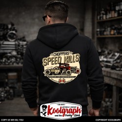 une veste capuche zippée koolgraph kustom kulture rockabilly cafe race hot rod salt flat