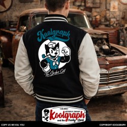 blouson teddy baseball college universite koolgraph kustom kulture rock n roll rockabilly woody bombe