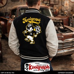 blouson teddy baseball college universite koolgraph kustom kulture rock n roll rockabilly woody bombe