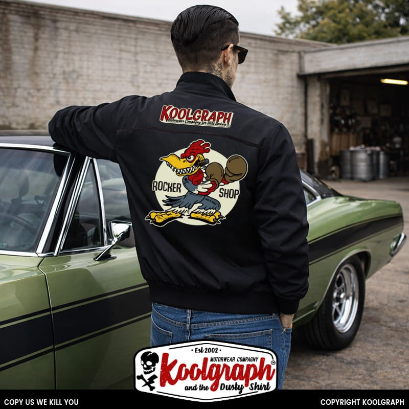 blouson harrington koolgraph kustom kulture rock n roll rockabilly coq francais boxe