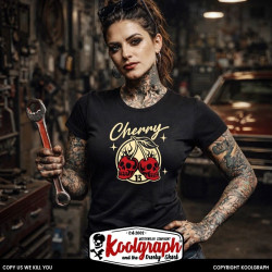 kustom kulture rockabilly tshirt femme koolgraph  cherry lucky dice skull