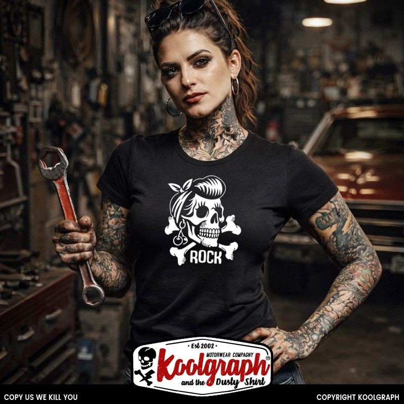 kustom kulture rockabilly tshirt femme koolgraph skull rockeuse