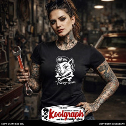 kustom kulture rockabilly tshirt femme koolgraph  Lucky Kat Pussy Kat