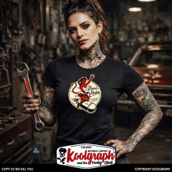 kustom kulture rockabilly tshirt femme koolgraph old school skull Born Bad devil rodeo pinup