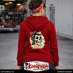 une veste capuche zippée kustom kulture rockabilly tshirt femme koolgraph Skull