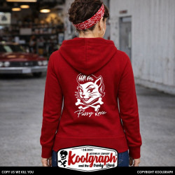 une veste capuche zippée femme kustom kulture rockabilly koolgraph Pussy Kat