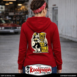 une veste capuche zippée kustom kulture rockabilly tshirt femme koolgraph Rockabilly tiki hula pinup