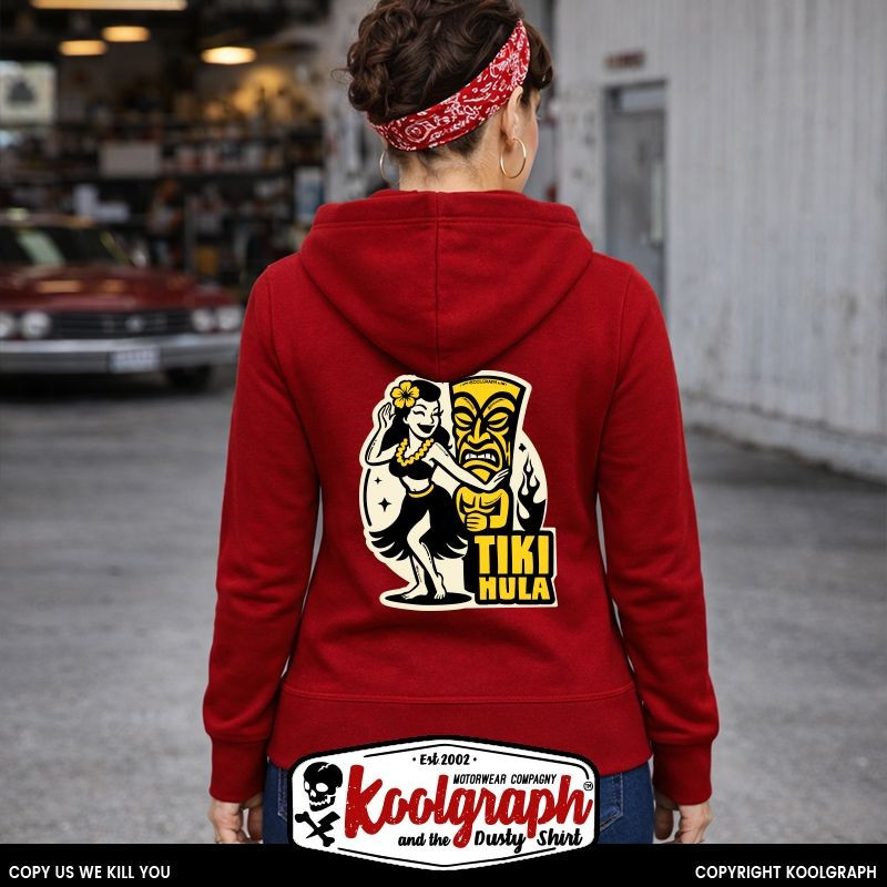une veste capuche zippée kustom kulture rockabilly tshirt femme koolgraph Rockabilly tiki hula pinup