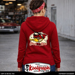 une veste capuche zippée kustom kulture rockabilly tshirt femme koolgraph miss woody racer