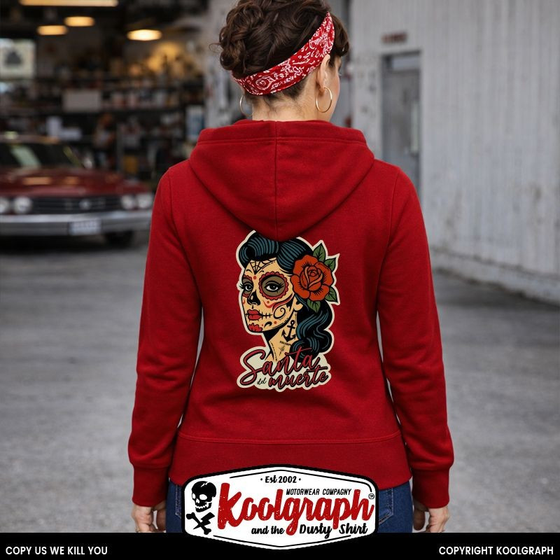une veste capuche zippée kustom kulture rockabilly tshirt femme koolgraph pin up devil diablesse SANTA MUERTE