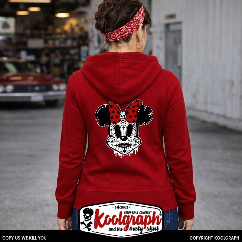une veste capuche zippée kustom kulture rockabilly tshirt femme koolgraph minnie voodoo Caterina