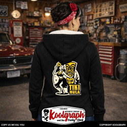 une veste capuche  sherpa kustom kulture rockabilly tshirt femme koolgraph  hula tiki