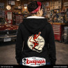 une veste capuche  sherpa kustom kulture rockabilly tshirt femme koolgraph  diablesse pinup coop art devil