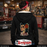 une veste capuche  sherpa kustom kulture rockabilly tshirt femme koolgraph  diablesse pinup santa muerte